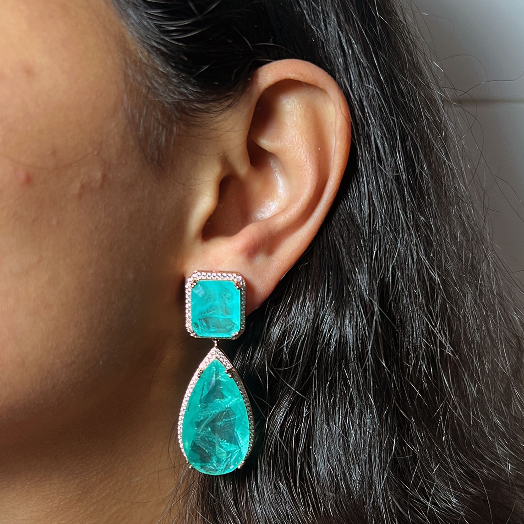 119 Emerald Drops Earrings from ekatvajewls