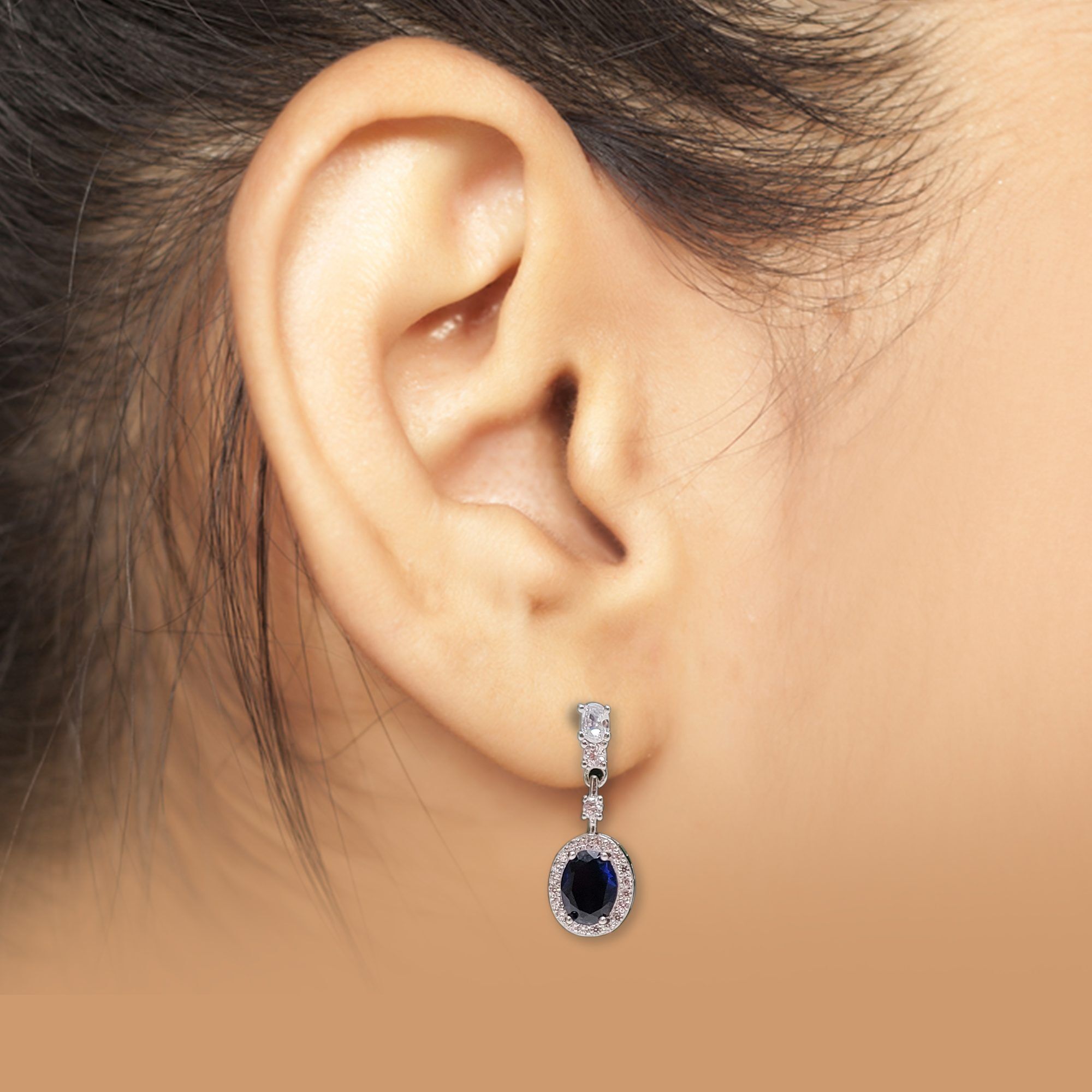 131 Blue Star Dangling Earrings from ekatvajewels