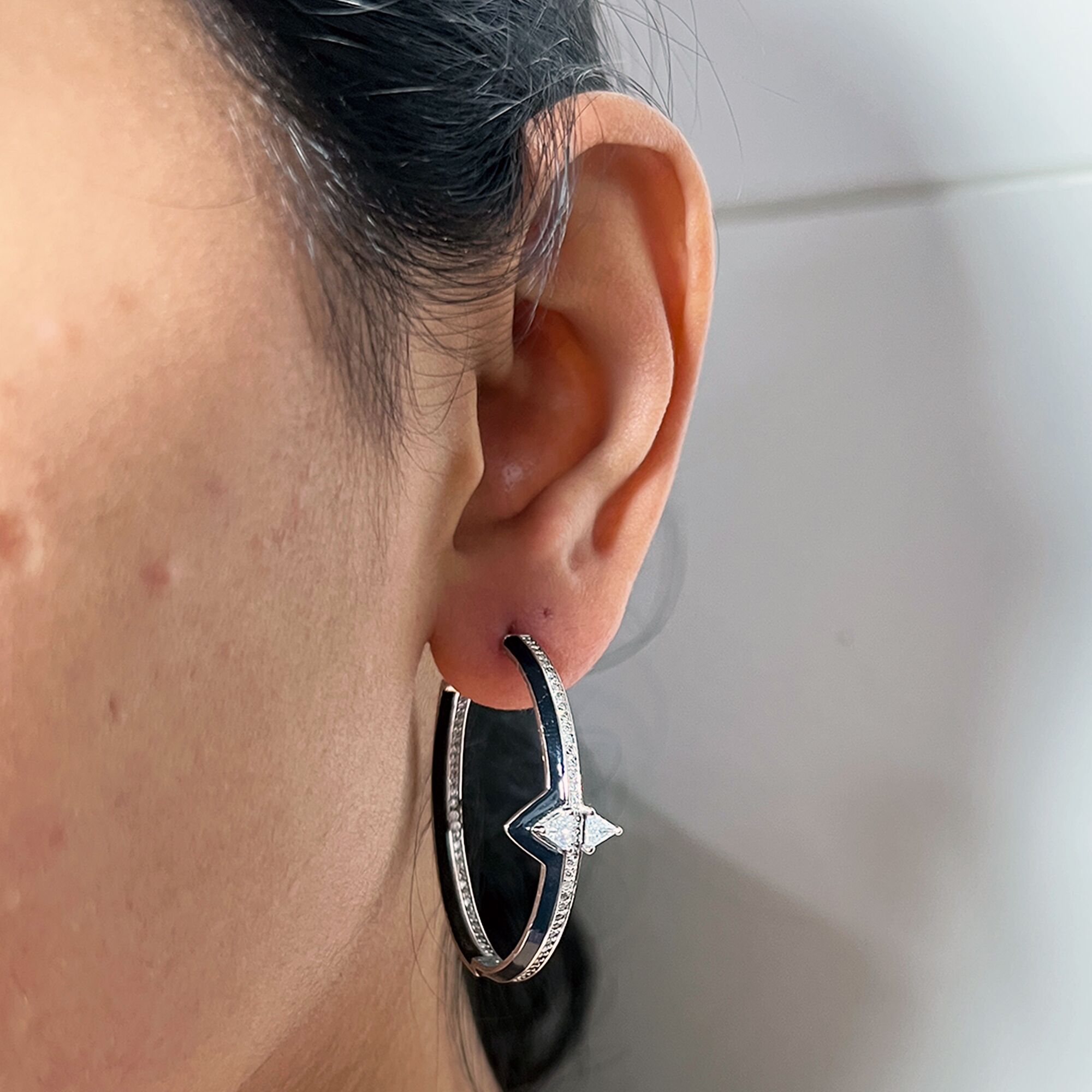 156 Diamond Prism Hoops from ekatvajewls