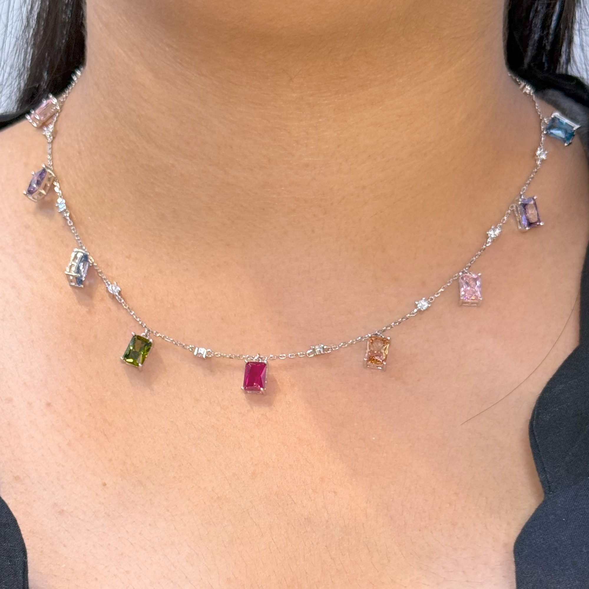 Spectrum Baguette Necklace from ekatvajewels