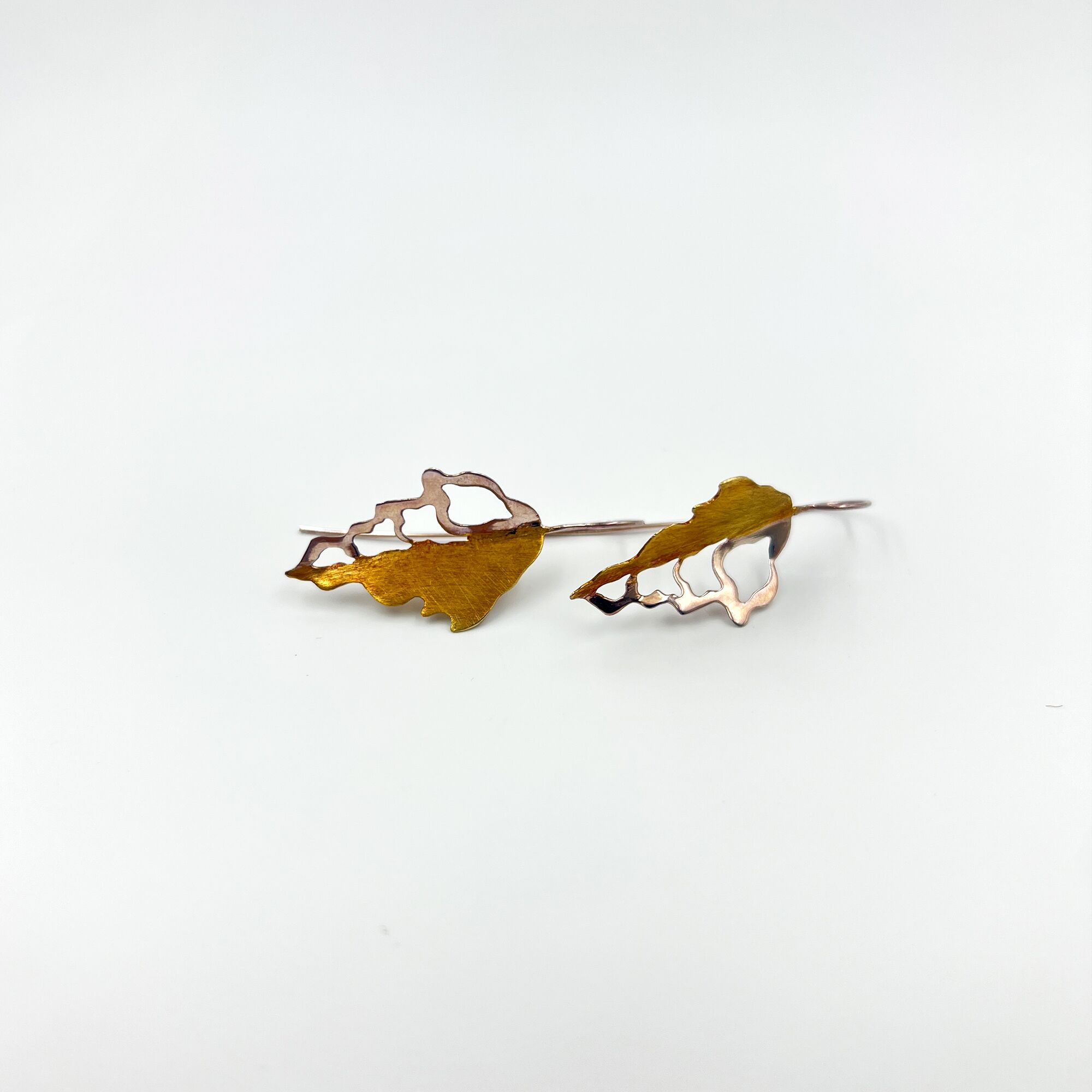 Two tone variegated leaf earrings from ekatvajewls