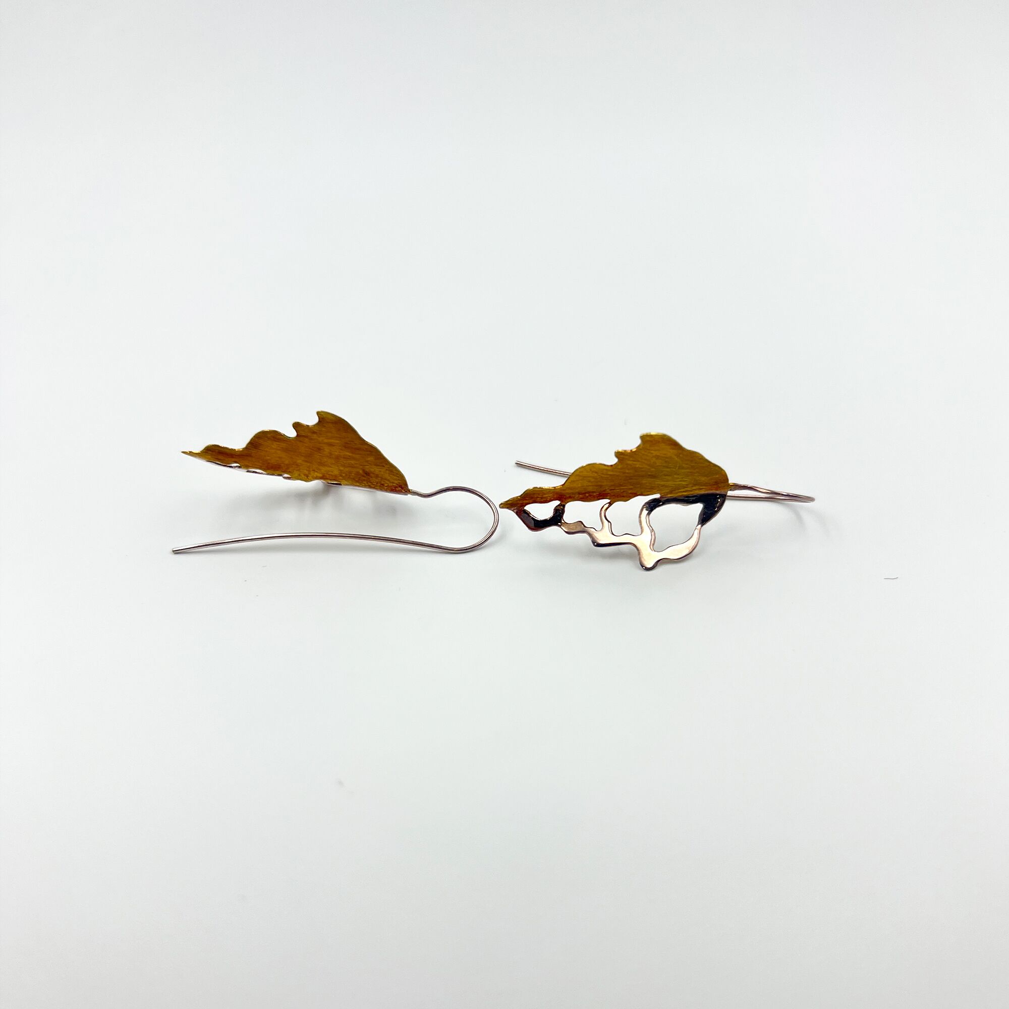143 Two tone variegated leaf earrings from ekatvajewls