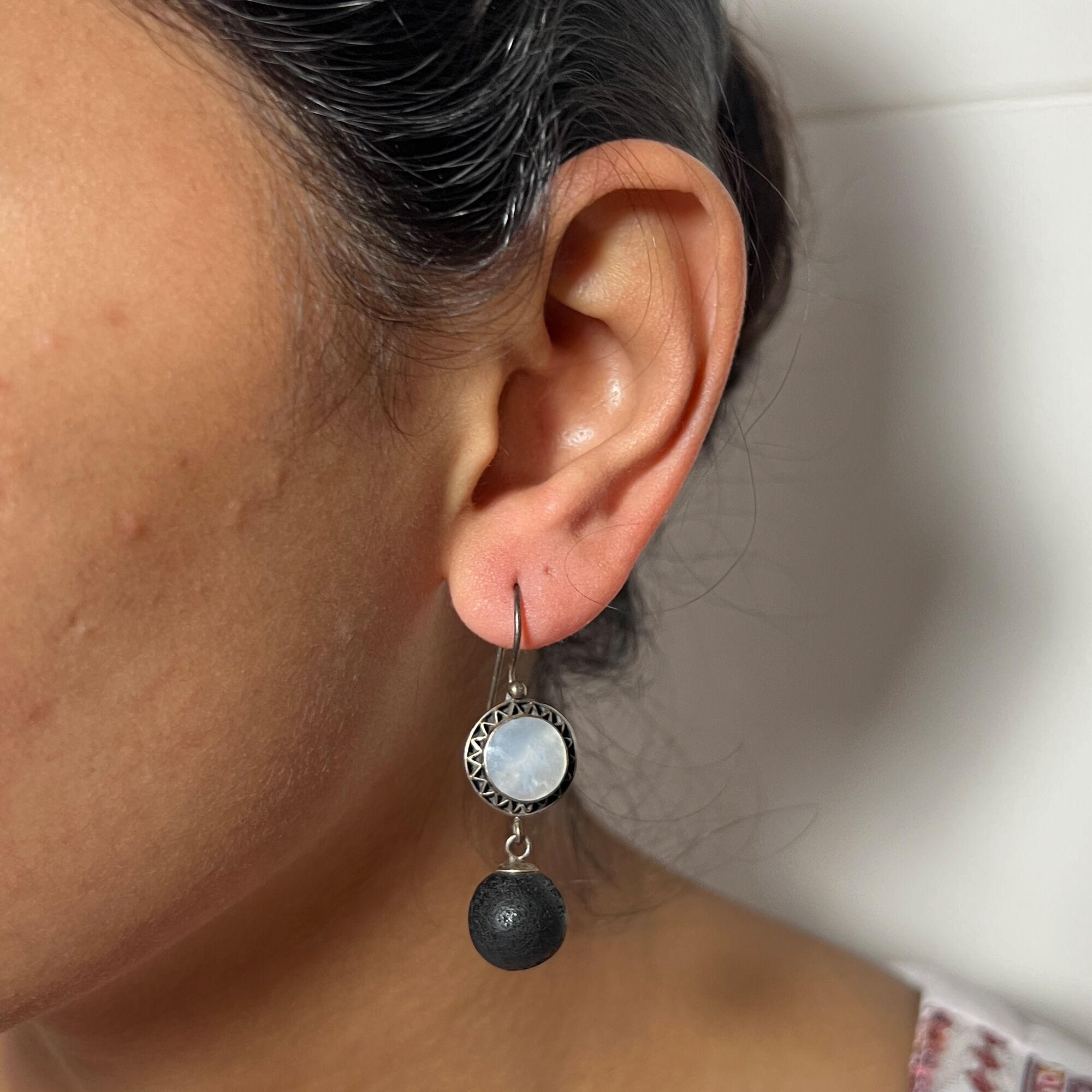 113 Dark Moon Mirror Earrings from ekatvajewls