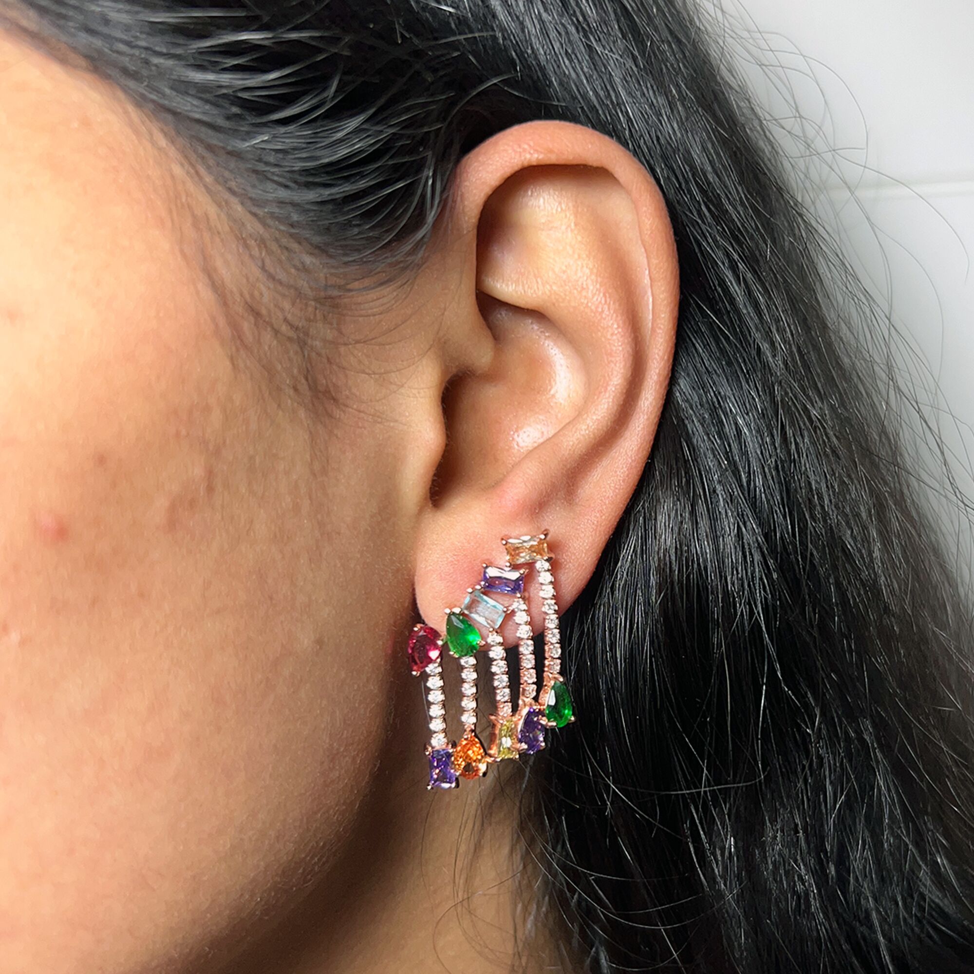 21 Crystal Rainbow Drop Earrings from ekatvajewls