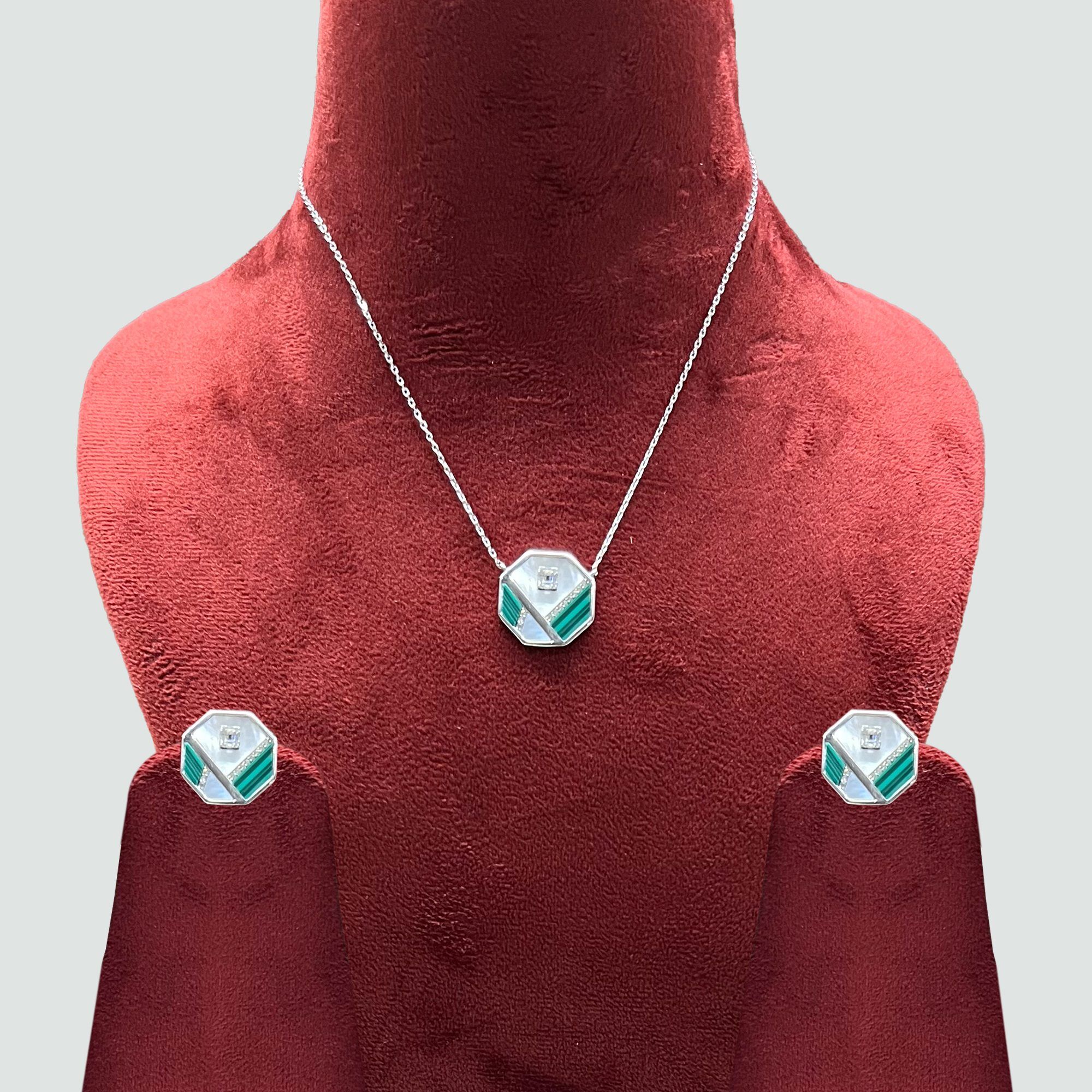 pendant earring set Verde Vault Pendant Set from ekatvajewels