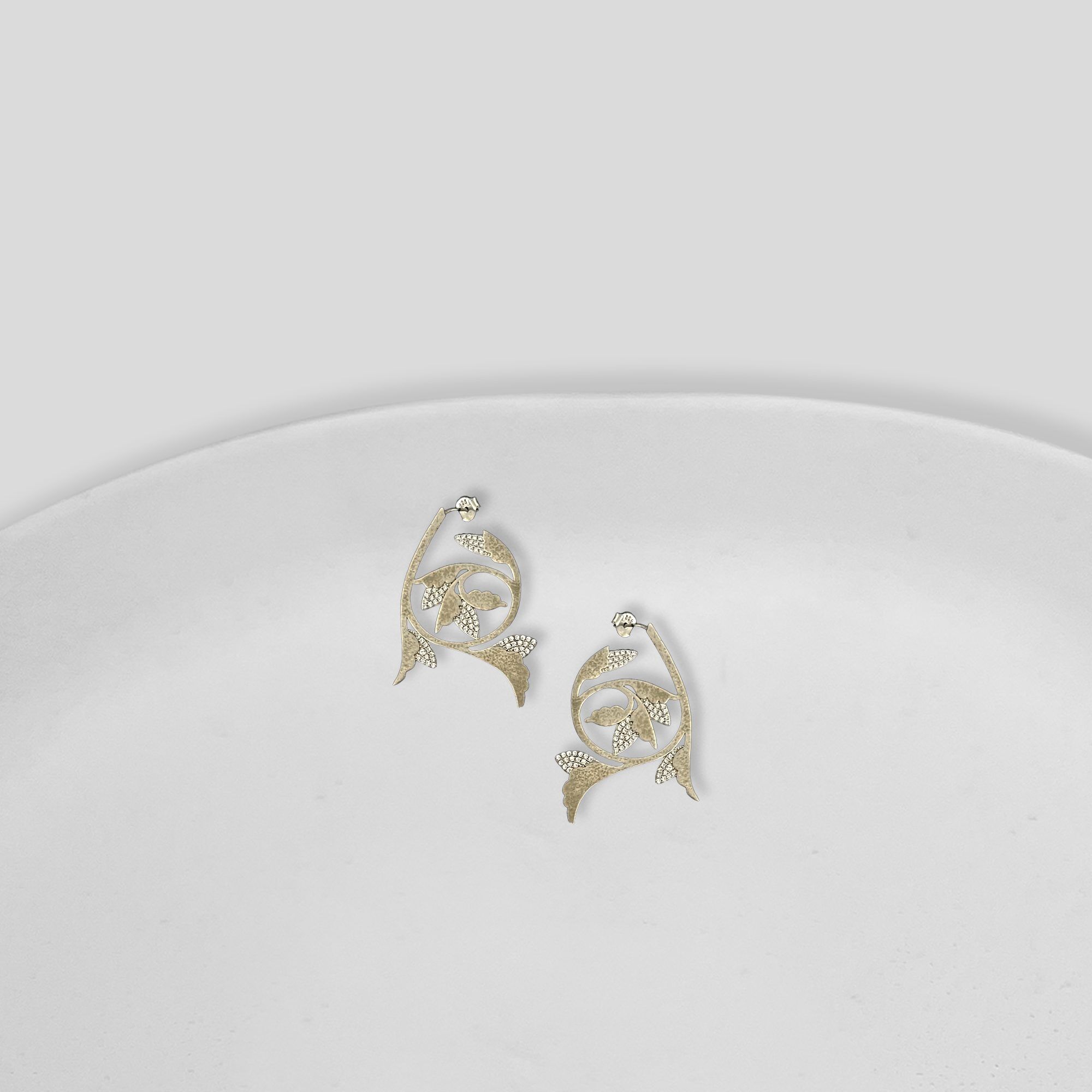 Dinty Gold Vines Earrings from ekatvajewels