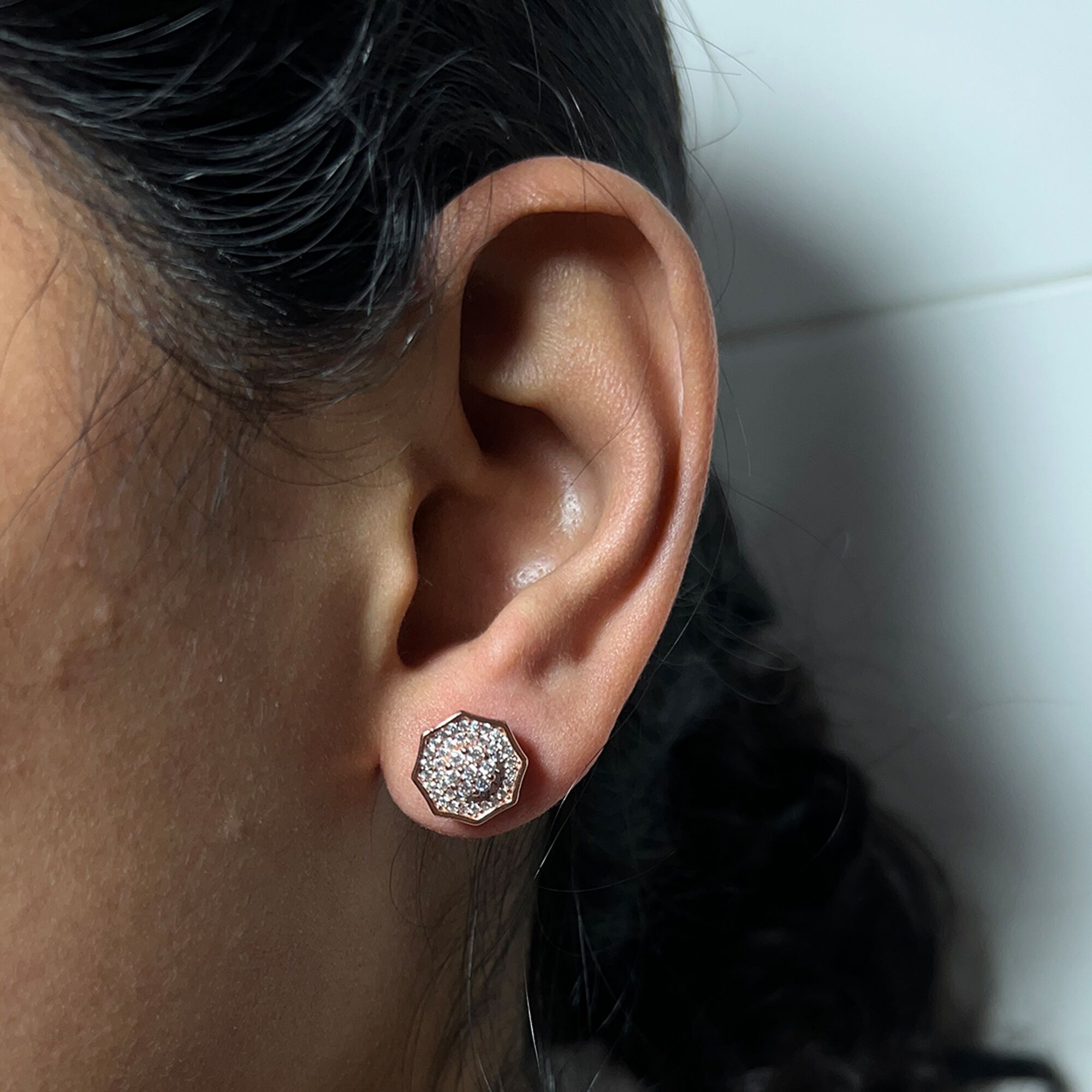 72 Silver Octagon Cut Studs from ekatvajewls