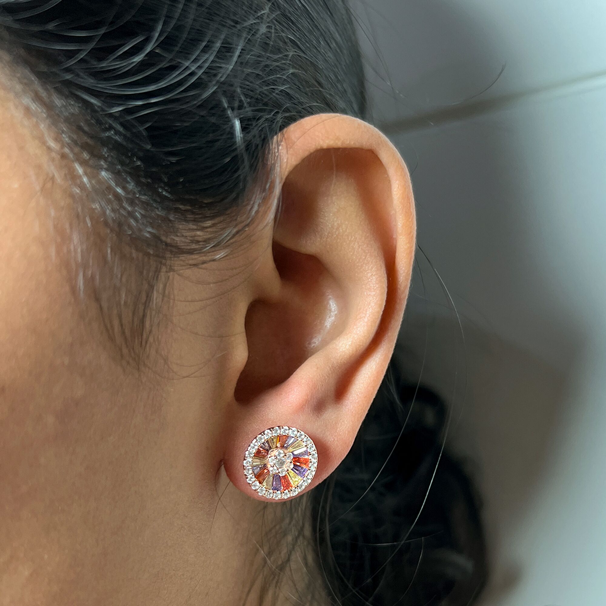 84 Rainbow Halo Earrings from ekatvajewls